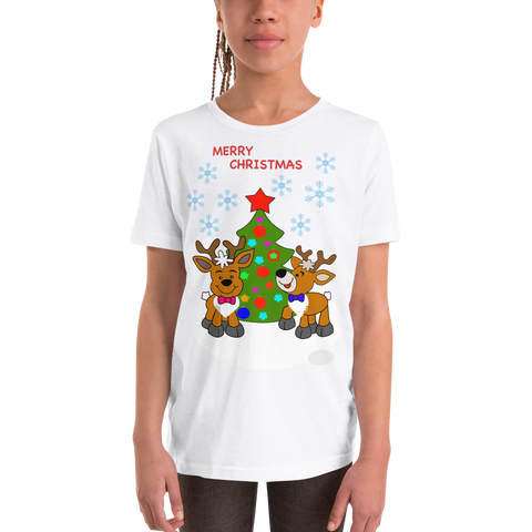 Reindeer-Christmas Kinder Kurzarm T-Shirt
