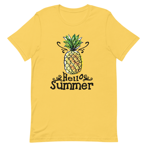 Hello Summer Kurzärmeliges Unisex-T-Shirt