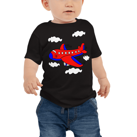 Baby Jersey Kurzarm T-Shirt mit Flugzeug Motiv