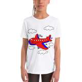 Kinder Kurzarm T-Shirt mit Flugzeug Motiv