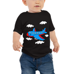 Baby Jersey Kurzarm T-Shirt mit Flugzeug Motiv