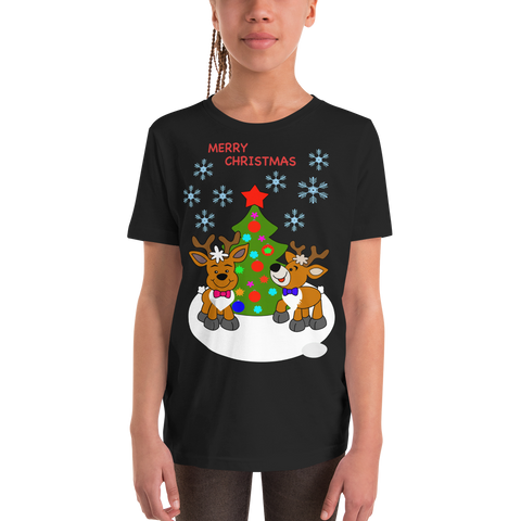 Reindeer-Christmas Kinder Kurzarm T-Shirt