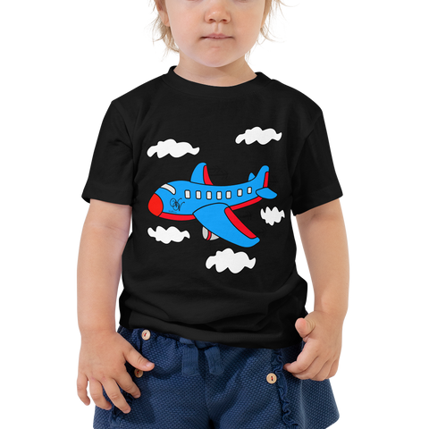 Kurzarm-T-Shirt für Kleinkind mit Flugzeug Motiv
